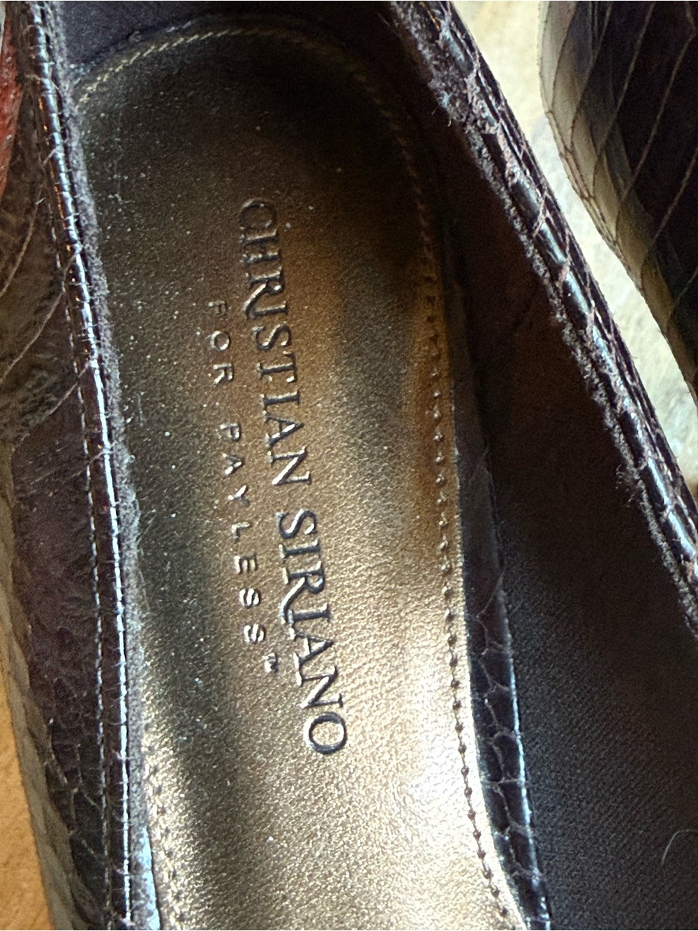 Christian Siriano for Payless Brown Snakeskin Embossed Platform Pumps Size 9 - Picture 10 of 12